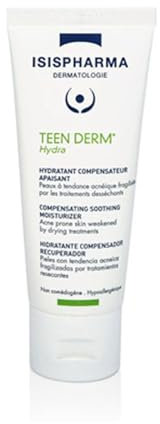 IsisPharma - TEEN DERM Hydra Cream - Idratante compensatore lenitivo - Pelli a tendenza acneica indebolite dai trattamenti essiccanti - 40 ml (Non profumato)