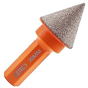 Diamant-Fasenfräser-BGTEC 20mm Diamant-Fingerfräser mit Sechskantschaft zum Vergrößern, Polieren und Anfasen der Löcher für Marmor, Granit und Keramik