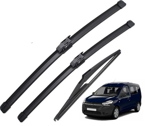 Limpiaparabrisas delanteros y traseros compatible con Renault Dacia Dokker 2016-2020, parabrisas, ventana, lluvia, cepillos de 221611