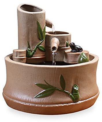 WolFum Water Fountain Tabletop Fountain Indoor Relaxation Tabletop Zen Garden Decor with Water Fountain Automatic Pump Natural Water Sound For Home or Office Table Fountain