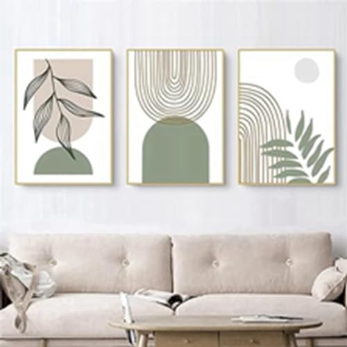JNAOZI Images de Plantes esthétiques Images décoratives Boho Images murales d'art Abstrait Moderne Ensemble d'affiches bohème, sans Cadre (ensemble-03,40x60 cm * 3 pièces)