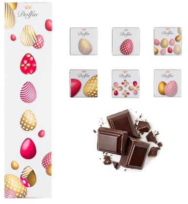 Dolfin® | Surtido de 18 chocolates Carré Pascua | Estuche de chocolate, leche y fondant, 6 sabores en caja de regalo, 1 x 81 g