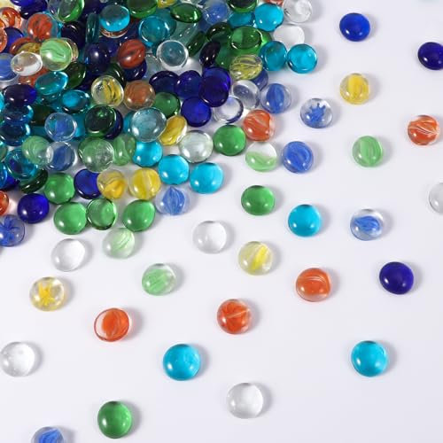 Yukaiwn 1000g/ca.230 Stück Glasnuggets Bunt, Muggelsteine Bunt Kinder, Glassteine Dekosteine für Vasen, Mosaiksteine zum Basteln Spielsteine, Mosaik Steine