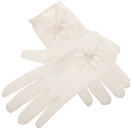 VALICLUD Hochzeitshandschuhe Für Damen Kurze Brauthandschuhe Spitze Elegante Handschuhe Für Hochzeitsfeier