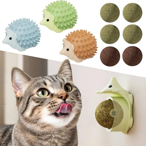 Petinstinct Katzenspielzeug mit Katzenminze, 6 Katzenminzebälle, 3 Hüllen