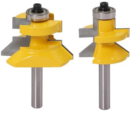 2 STÜCKE 8 MM Schaftfräser Holzschnitzerei V-Nut & Abgestimmter Zungenfräser-Bit-Satz W/Kugellager Holzbearbeitung