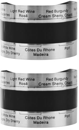 Paquete de 2 termómetros para vino, termómetro LCD de acero inoxidable para vino, pulsera con sensor de temperatura, pulsera con sensor de temperatura para vino, vino espumoso, jugo