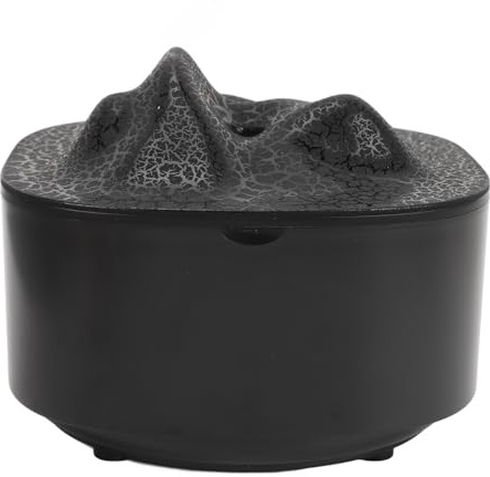 Asixxsix Vulkan-Diffusor, 1500 Ml Diffusor für ätherische Öle mit Bunten LED-Lichtern, Lava Mountain Volcano-Luftbefeuchter, Luftbefeuchter mit Kühlem Nebel, DuftDiffusor (Schwarz