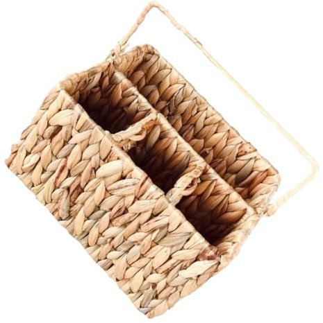 KITANDOVE Kompakter Besteck Organizer Mit Fächern Handgefertigte Aufbewahrungsbox Für Gabeln Löffel Und Messer Multifunktionale Korb Für Küche Bad Und Hotel Dekorativer