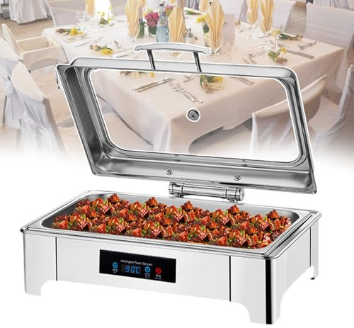 forplubossmmp 13.5L Electric Chafing Dish - 1/2/3-grids, Buffet Servers Warmers for A Variety Of Dishes, Large Capacity Warming Tray, Removable Design for Easier Cleaning And Maintenance,1-grid