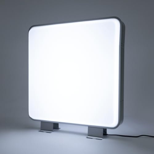 OUKANING LED Leuchtkasten 60x60cm - Doppelseitiges Beleuchtetes Werbeschild Wasserdichte Leuchtschild Leuchtreklame Lichtwerbung Werbetafel für Restaurants, Imbissbuden,Geschäfte