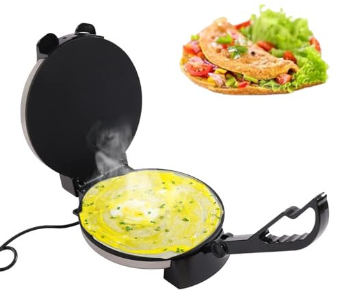 Mcamgiczin Elektrische Tortillapresse, Chapati, Flach, Tortilla, Presse Papad, Tacos, Maker doppelseitig beschichtet, leicht zu reinigen, für Pfannkuchen,220v-2000W