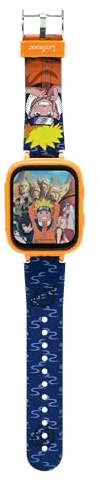 Lexibook, Naruto, orologio con fotocamera per selfie, touch screen HD, fotocamera 720p, lettore MP3, altoparlante incorporato, dittafono, contapassi, 5 giochi, Arancione/blu, DMW070NA