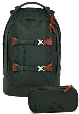 Satch pack Nordic Skandi Edition Schulrucksack Set 2tlg. inkl. Schlamperbox (Nordic Forest Green)