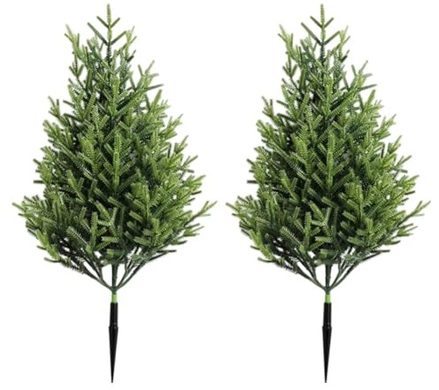 Vobumix Albero di Cedro Artificiale con Picchetto Terra, di Cipresso Finto, Arbusti Realistici, Cespugli per Veranda, Giardino, Decorazione per Interni Ed Esterni.
