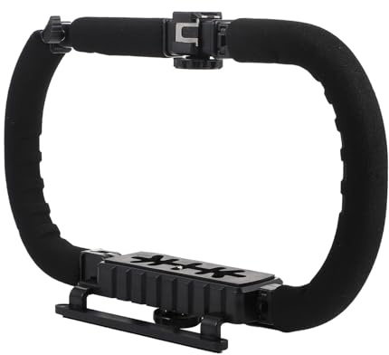 ROMISBABA Stabilizzatore Video Smartphone Pieghabile Impugnatura Ergonomica per Riprese Outdoor e Live Streaming Supporto Multifunzionale con Vite Mobile per Personalizzati