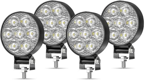 4 Pack Led Arbeitsscheinwerfer 12V 24V, 2,5 zoll 21W Round Led Scheinwerfer | 180° Justierbar Mini Led Zusatzscheinwerfer Auto, IP65 Wasserdicht Rückfahrscheinwerfer für SUV ATV Traktor LKW