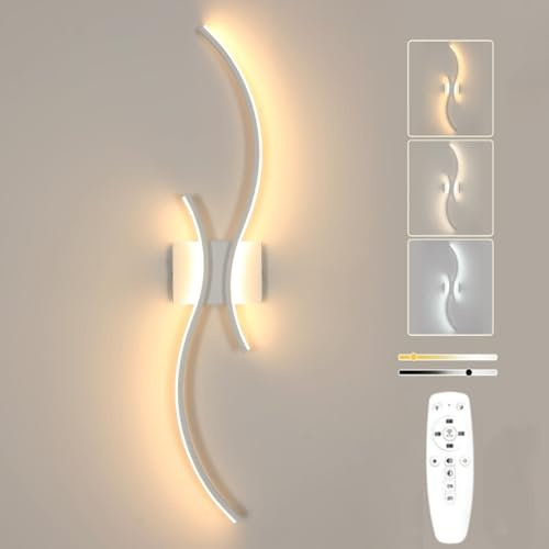 Comely LED Wandleuchte Dimmbar, 32W Kreative Lange Wandlampe Weiß 80CM