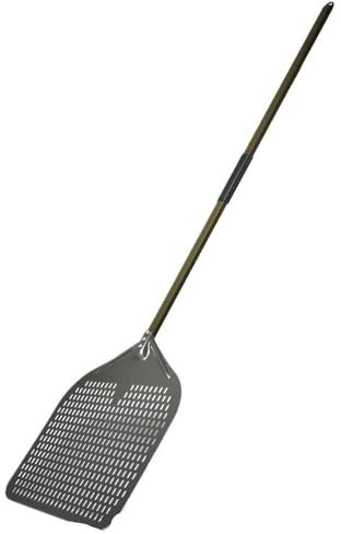 SkyjOy Pizza ​Paddle 16 Inch Pizza Peel Big Size Perforated Shovel Retangular Paddle Aluminum Alloy Handle(Brown)