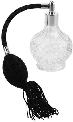 Didiseaon Flacon Parfum Vintage Rechargeable Verre avec Pompon Long Vaporisateur Portable à Pompe Poire pour Usage Quotidien et Voyage Pulvérisateur Fine Brume Élégant