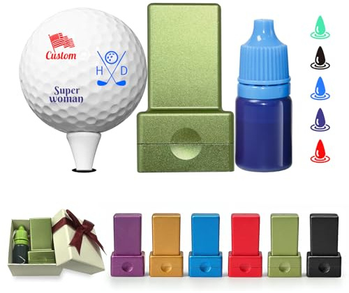 HDSD Personalisierter quadratischer Golfball Stempel zeitgemäßes Golfball Markierungsmittel. Aluminiumlegierung, schnell trocknend, wasserfest, wiederverwendbar, langlebig perfektes Golfgeschenk