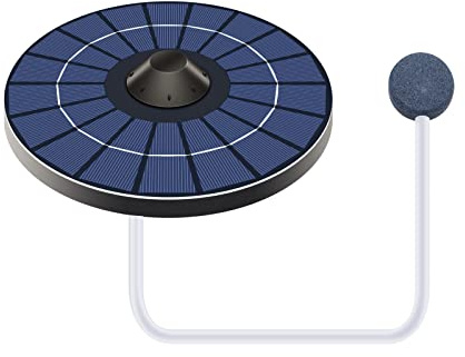 Aeratore solare per laghetto pompa di ossigeno con tubo e pietra a bolle galleggianti per acquari galleggianti per fontana per uccelli Piccola batteria a basso rumore alimentata a circolazione