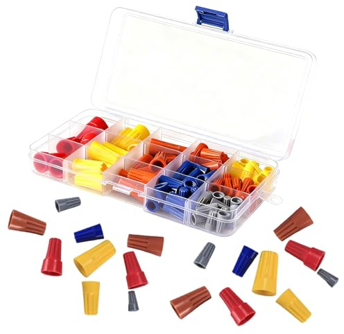 Vexorlian 102 Pcs Electrical Wire Connectors, Spring Insert Wire Nuts Connectors，Screw Terminals for Quick Cable Connection