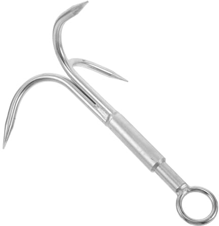 PAMINGONO Gancho de Acero Inoxidable de 3 Garras para Actividades al Aire Libre, Anzuelo de Recuperación Resistente, Gancho de Escalada y Pesca para Senderismo y Supervivencia, Tamaño Extra