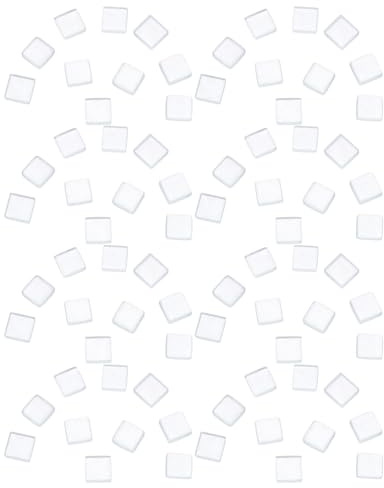 Ipetboom 450 Carreaux de Mosaïque en Verre Transparent Carrés 1 Cm Pièces de Mosaïque pour Décoration Intérieure, Projets Créatifs et Bricolage, Carreaux de Verre Faciles à Nettoyer