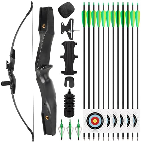 NorthSpoor 40lbs Recurve Bows Set,Adult Archery Right-Hand Takedown Bow | Suitable for outdoor practice with single-needle sight