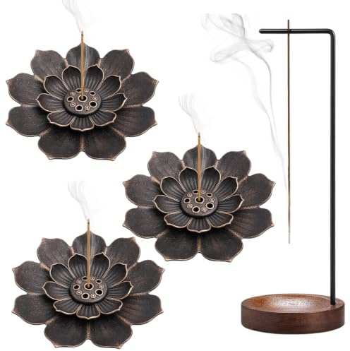 4PCS Incense Sticks Holder, Incense Holder, Incense Stick Holders Upside Down Incense Holder for Sticks Dual Layer Incense Burner with Stand, Ash Catcher for Home Yoga Studio Meditation Deco