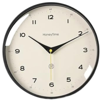 AKDJGFP badrumsklocka 30,48 cm modern enkel väggklocka vardagsrum dekoration punch-fri rund hängande klocka mode tyst kvarts
