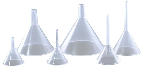 HELEVIA Entonnoir en Plastique de 50 Ml, Petits Entonnoirs Détachables pour Verser avec Précision dans des Bocaux, des Bouteilles, des Tubes à Essai de Laboratoire, avec des Flacons à