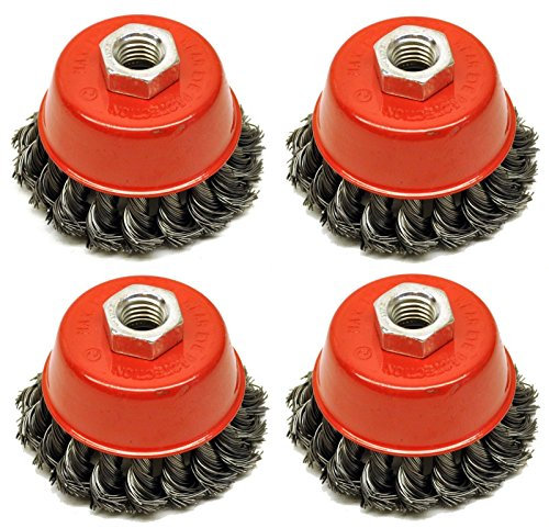 Wire Cup Brush Wheel 3 for 4-1/2 115mm Angle Grinder Twist Knot 4 Pack AU026