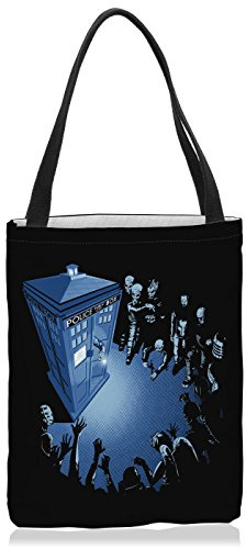 VOID Gelandet Tasche Einkaufs-Beutel Polyester Shopper Einkaufs-Tasche Bag zeitreise notrufzelle, Größe:Large