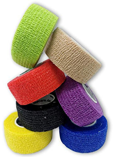 LisaCare Pflasterverband - 7er-Set latexfreie Pflaster - Fingerpflaster, Rollenpflaster, elastische Pflaster Kinderpflaster ohne Kleber und latexfrei (Bunter Mix)