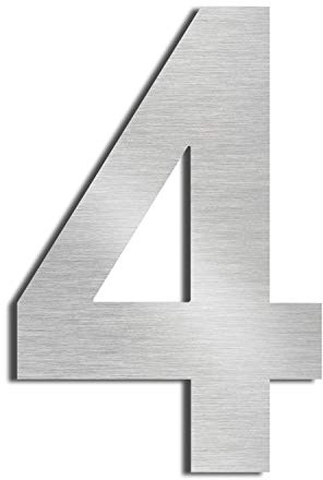 nanlyiau 10in/25.4cm Numeri civici Numero di acciaio Numero civico esterno in Solido Acciaio Inossidabile 304,Aspetto Fluttuante(10in 4)