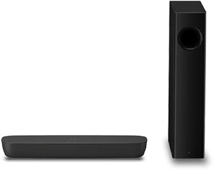 Panasonic SC-HTB258EBK Bluetooth Soundbar with Wireless Subwoofer - Black & Amazon Basics High-Speed, Ultra HD HDMI 2.0 Cables, Supports 3D Formats and with Audio Return Channel, 1.8 m (2-Pack)