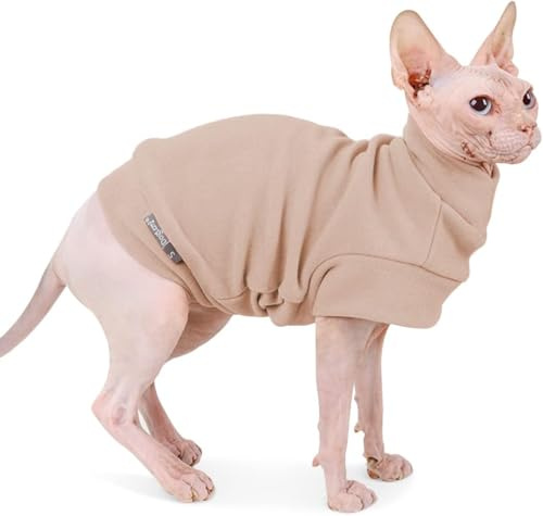 Hund Pullover - weiche und warm T-Shirt Hunde Frühling Kleidung Mantel Katzenpullover für kleine Hunde Katzen S Beige