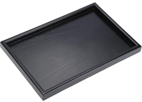 Juego de 3 Bandeja Negra, Bandejas De Madera Para Servir Bandeja Rectangular Para Mesa De Café Bandeja Moderna Para Servir Bandejas De Madera Para Decoración Para Desayuno Té Comida (25 * 18 * 2cm)