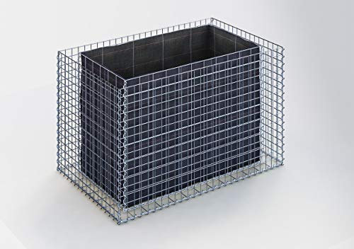 Gabiona - Jardinière surélevée en gabion (H x l x P) : 130 x 80 x 80 cm – Panier de gabion carré pour le jardin – Maillage 5 x 5 cm
