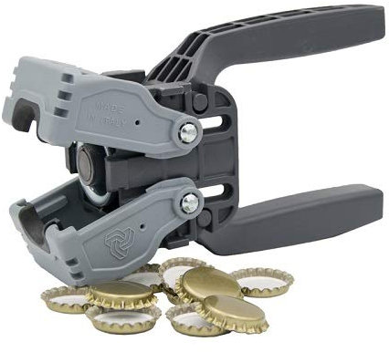 VIRSUS 1 Tappatrice Capsulatrice Manuale 2 Leve Kelly per Tappi A Corona Ø 26 mm Bottiglie Vino Birra + 100 Tappi a Corona Diametro 26 mm