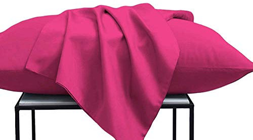 PETTI Artigiani Italiani - Coppia di Federe Cuscino 50x80 cm in Microfibra, Cuscini Arredo Camera da Letto, Divano, Set 2 Fodere Copricuscino, Federa Tinta Unita Lilla, 100% Made in Italy