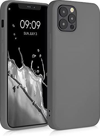 kwmobile Hülle kompatibel mit Apple iPhone 12 / iPhone 12 Pro Hülle - gummierte TPU Silikon Handyhülle - Schutzhülle für kabelloses Laden - Case in Stone Dust