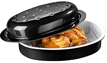 Schmortopf Keramik Beschichtung 32cm Bräter Topf Gartopf Auflaufform Bratentopf