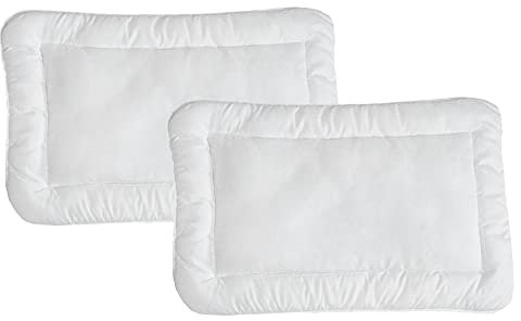 KiGATEX 2er Pack Babykissen 40x60 cm – Kinder Flachkissen für Allergiker – weich & atmungsaktiv – Öko-Tex 100 Zertifiziert – waschbar 95°C & trocknergeeignet – Mikrofaser-Kissen mit Klimafaserfüllung