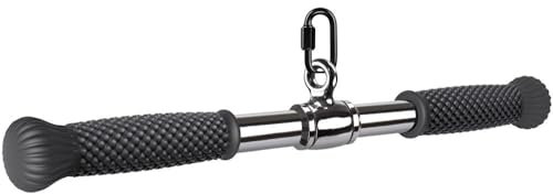 SELEWARE Rotierende gerade Bar Kabelmaschinen Aufsätze für Fitnessstudio,Pull Down Bar drücken mit rutschfestem Gummigriff, universelle Befestigung für Kabelmaschinen, Unterstützung bis zu 450 kg 45cm