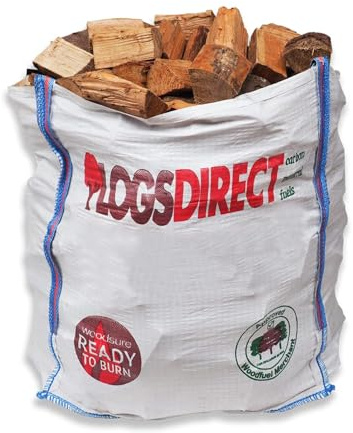 1 x Bulk Dumpy Bag Kiln Dried Softwood Firewood Logs - Ready to Burn & Moisture Content Below 20% - Suitable for Firepits Chimenea Stoves Open Fires Wood Burners