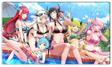 Neue Yugioh Playmat Dragonmaid Girls TCG CCG Sammelkartenspielmatte Tisch-Mauspad ohne Zonen + gratis Tasche (ZD039-337-K)