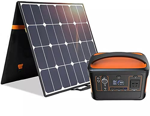 Generatore di energia Solare Portatile da 500 W, Ricarica Rapida con Pannelli solari a Ricarica Rapida da 100 W, Batteria al Litio di Backup per Uso Esterno, Campeggio, Camper, Viaggi di Emergenza